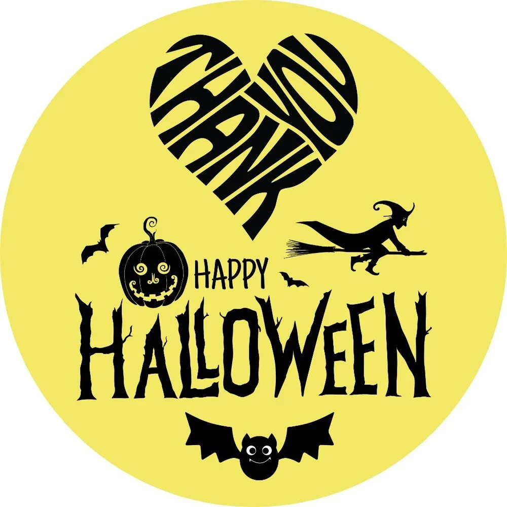 100 Thank You Stickers Halloween
